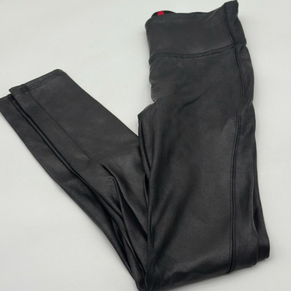 Spanx Shimering faux Women's Size X Small Black Nylon Blend High rise stretchy